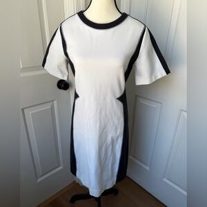 J. Crew Ponte Jersey Dress Small Black and White